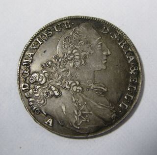 1770 - A German States Bavaria Thaler Large Silver Madonna Child,
