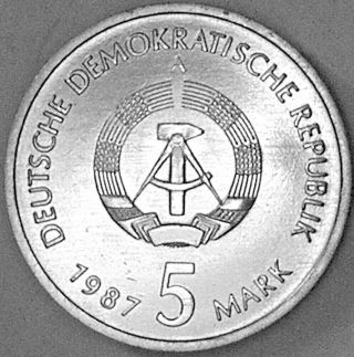 East Germany 1987 - A 5 Mark - - - - Very Choice B U - - - -