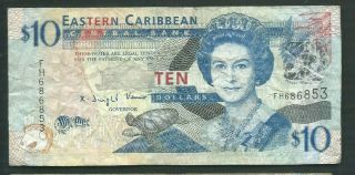 East Caribbean States 2012 10 Dollars P 52a Circulated