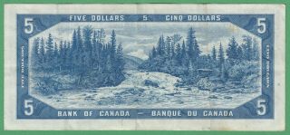 1954 Bank of Canada $5 Dollar Note - Beattie/Coyne - S/C1096038 - Fine 2