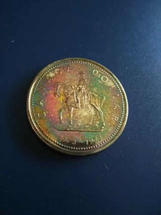 1973 Canadian Silver Dollar ($1),  Toning,