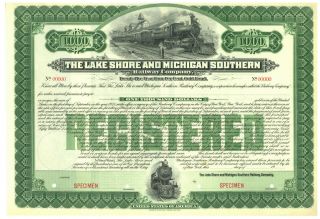 Lake Shore And Michigan Southern.  Set Of 5.  Specimen.  Bond Certificates