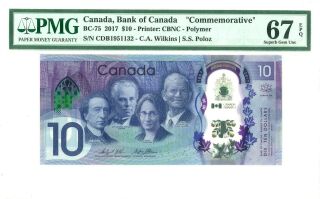 Canada $10 Dollars 2017 Bank Of Canada Commemorative Lucky Money Value $180