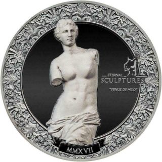Palau 2017 10$ Venus De Milo - Eternal Sculptures 2 Oz Silver Proof Coin