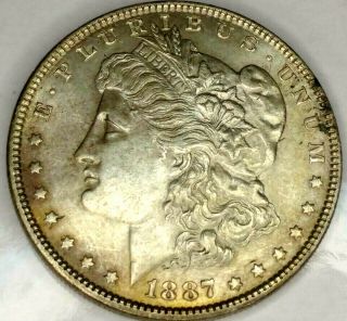 1887 - P $1 Morgan Silver Dollar 19lahl0808 Au 90 Silver $1.  00