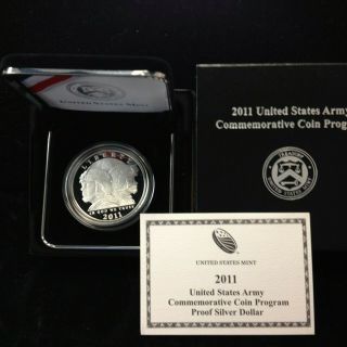 2011 - P United States Army Commemorative Proof Silver Dollar With Ogp