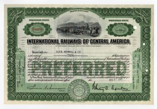 International Railways Of Central America Stock Certificate