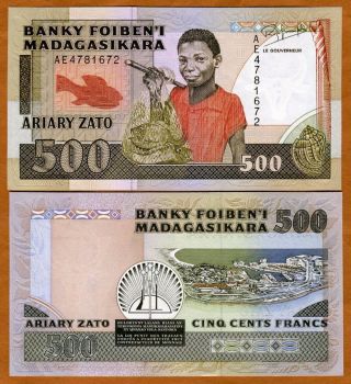 Madagascar,  500 Francs,  Nd (1985),  P - 71,  Unc