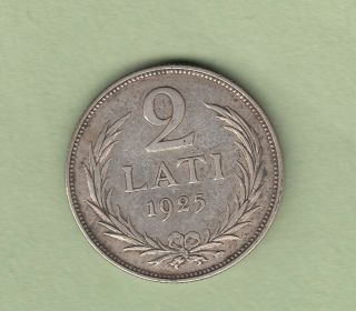 1925 Latvia 2 Lati Silver Coin - 2