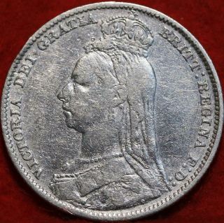 1892 Great Britain One Shilling Silver Foreign Coin