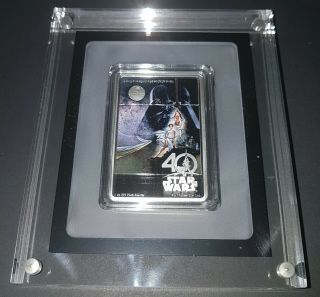 2017 Star Wars 40th Anniversary 1 Oz Silver Proof/colored Coin Box &