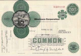 Stock Certificate Westvaco Corporation 1970s State Of Delaware