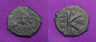 Maurice Tiberius Ae Half Follis Antioch As Theopolis 594/595 Ad Good Detail