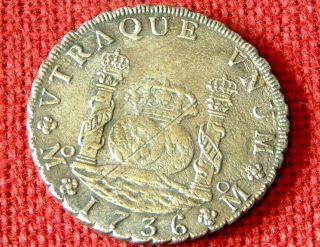 1736 Piece Of 8 Or Pillar Dollar From Rooswijk Shipwreck Voc Dutch