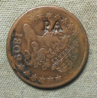 Counterstamp: Pa C/s On An 1809 Turban Half Cent