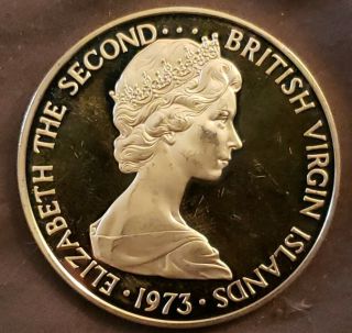1973 Silver $1 One Dollar Of British Virgin Islands Gem Proof