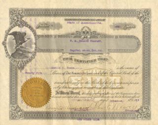 T M Walker Company 1911 Springfield Massachusetts Paint Store Stock Certificate