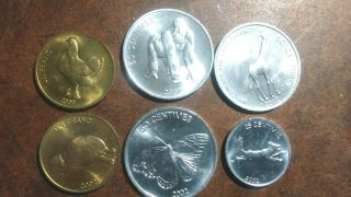 Congo: 11 Piece Uncirculated Coin Set,  0.  10 To 1 Franc