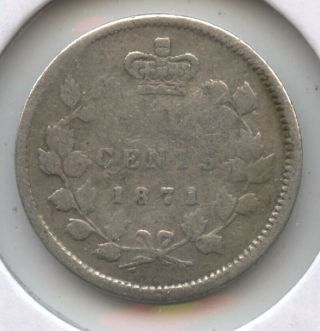 Canada 1871 Silver Coin - 5 Cents - Queen Victoria Bc601