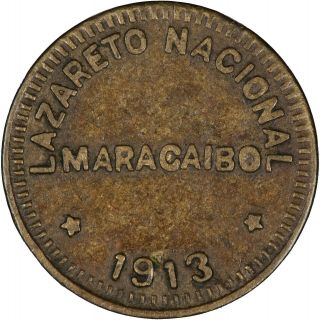 Venezuela (maracaibo) 1913 1/8 Bolivar Leper Colony Token Vf