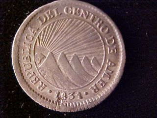 Costa Rica One Real 1831cr F,  Small Damage By 