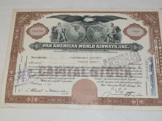 1957 Pan American Stock Certificate Brown