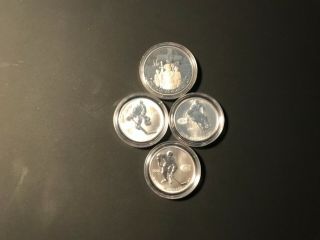 3x Silver Canada 50c Hockey Coins 1 Canada Silver $1 Jacques Cartier 1984