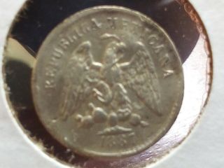 1887 Zs Z Mexico 5 Centavos Silver Coin