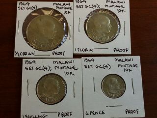 1964 Malawi 4 Coin Proof Set