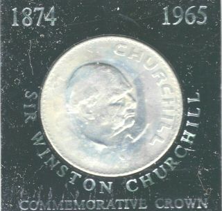 U.  K.  - 1965 Churchill Crown In A Plastic Holder,  Commem.  The Statesman 