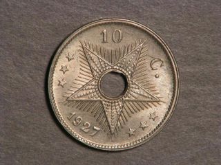 Belgian Congo 1927 10 Centimes Unc