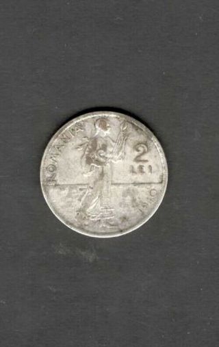 Romania 1910 2 Lei Carol I Silver