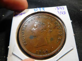 N79 Canada Brunswick 1843 1/2 Penny Token