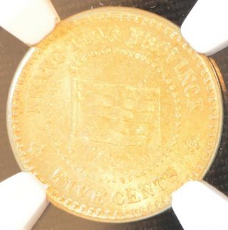 1921 China Kwangtung 5 Cent Nickel Coin Ngc Ms 63