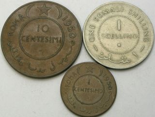Somalia 1,  10 Centesimi,  1 Scellino 1950/1967 - 3 Coins - 3041 ¤