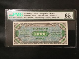 1944 Germany 1,  000 Mark Military Payment Pmg Certified Gem 65 Epq Banknote