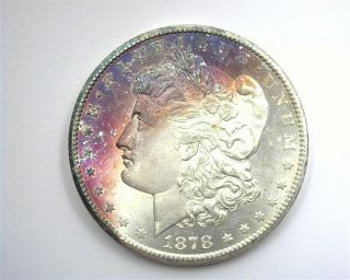 1878 - Cc Morgan Silver Dollar Gem Uncirculated Pl Rainbow