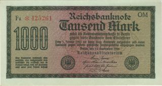 1922 1000 Mark Germany Reichsbanknote Unc German Banknote Note Money Bill Cash