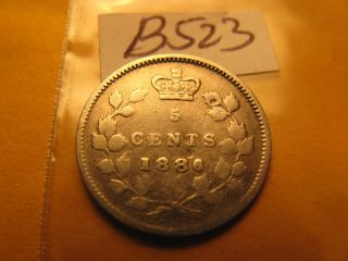 Canada 1886 5 Cent Rare Silver Coin Id B523.
