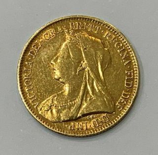 1893 Great Britain Gold 1/2 Sovereign Xf Victoria