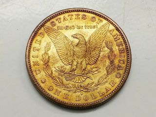 Gold Toned 1881 - S Morgan Silver Dollar - Blue Crescent - L@@k