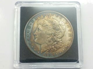 Gold Toned 1881 - S Morgan Silver Dollar - Blue Crescent - L@@K 2