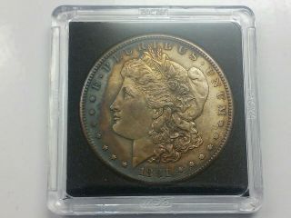 Gold Toned 1881 - S Morgan Silver Dollar - Blue Crescent - L@@K 4