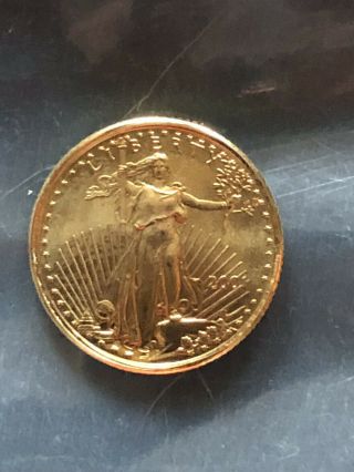 Us Liberty Gold $5 Dollar 2001 Coin 1/10 Troy Oz.  9999 Fine
