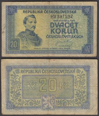 Czechoslovakia 20 Korun 1945 (f) Banknote Km 61