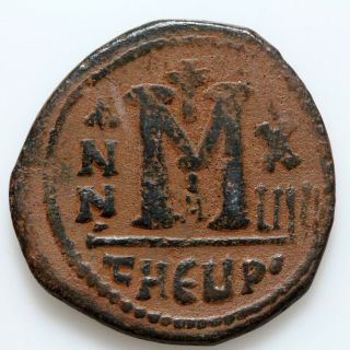 Byzantine Coin Ae Follis Maurice Tiberius Antioch 582 - 602 Ad Year 24