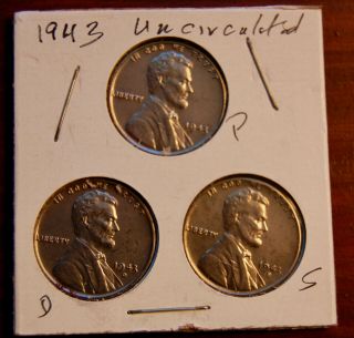 1943 Lincoln Steel Penny Set Pds - Uncirculated