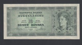 Yugoslavia 10 Dinara 1950 Au - Unc P.  67s,  Banknote,  Uncirculated
