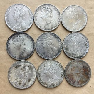 British India 1891 Victoria 1 Rupee East India Company Silver Coin