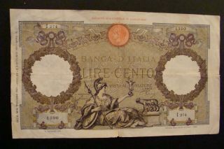 Italy 100 Lire 1937 Crisp